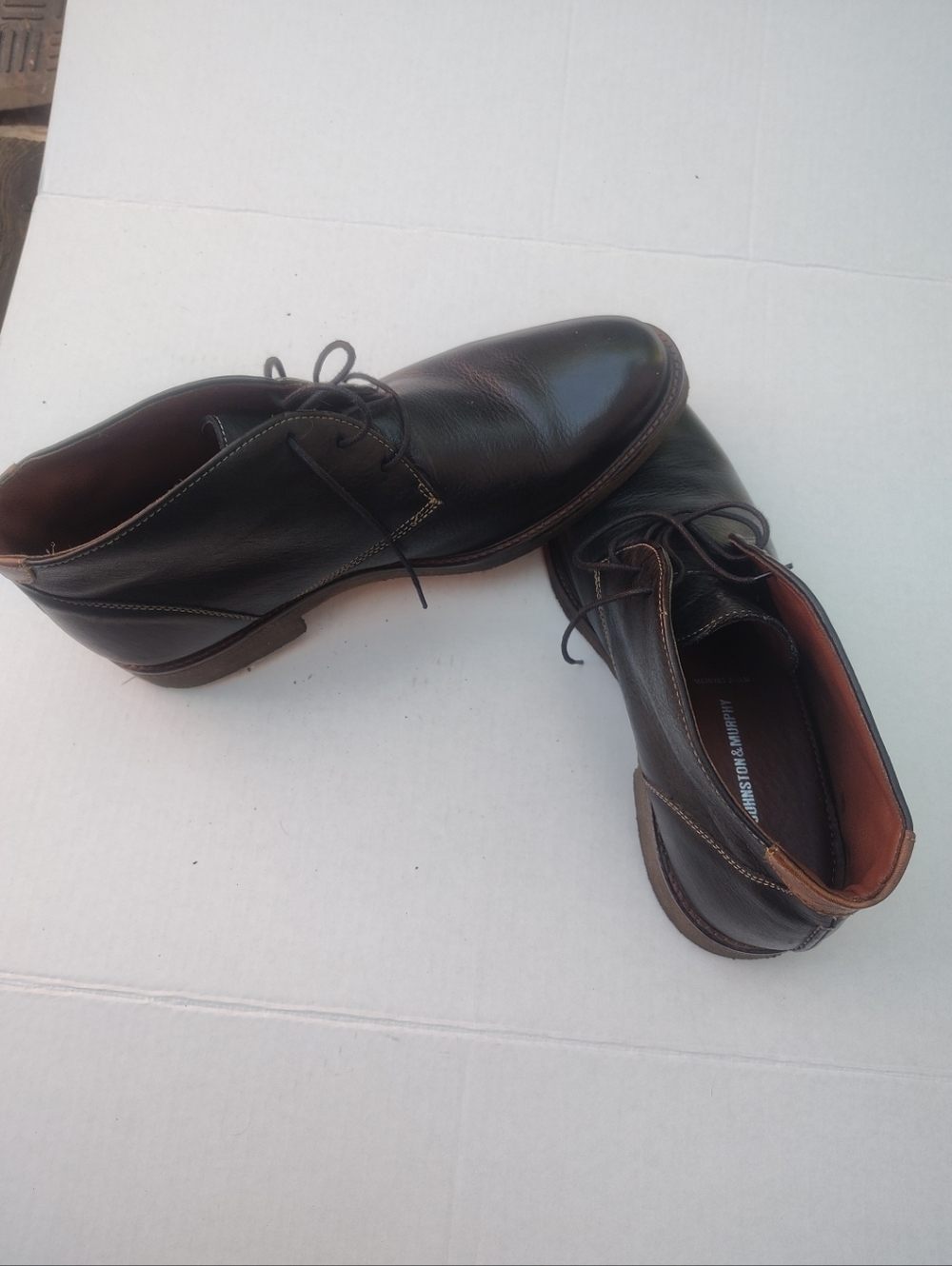 Johnston & Murphy Copeland Chukka Boots Mens Size 14M Black Leather Crepe Sole